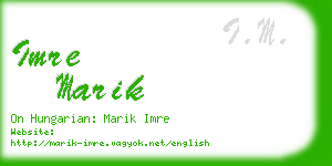 imre marik business card